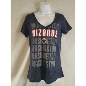 NBA Women's (L) Washington Wizards T- shirt Basketball NWOT Navy V-neck
